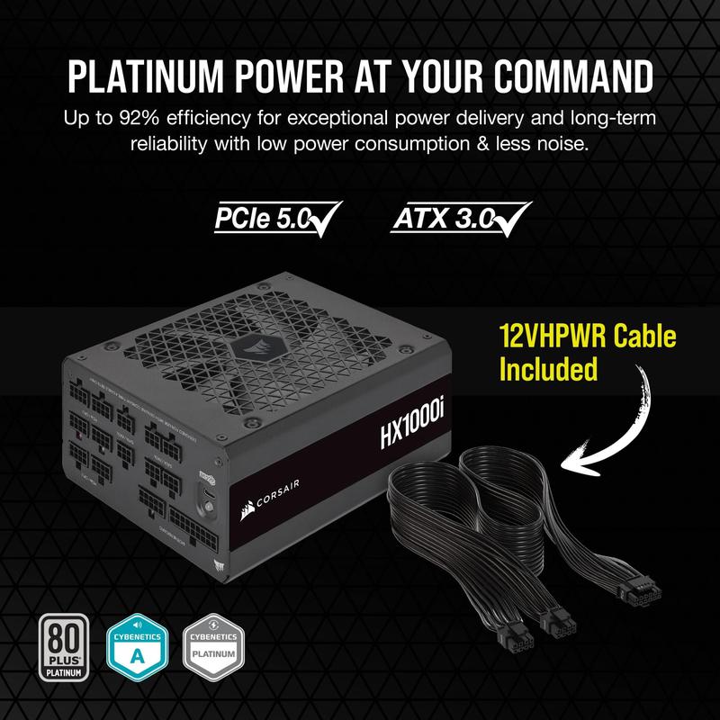 Fonte de alimentação Corsair HX1000i Ultra Low Noise 80 Plus